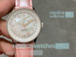 BLS factory Copy Breitling Navitimer Lady 2824 Automatic Pink Alligator leather Bracelet